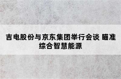 吉电股份与京东集团举行会谈 瞄准综合智慧能源